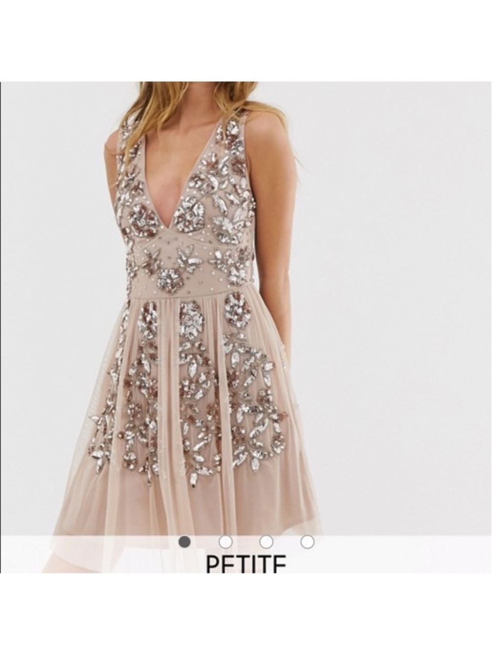 ASOS Maya Deluxe Petite Nude dress